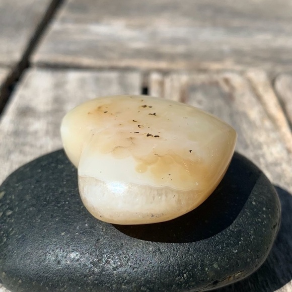 Dendritic Plant Agate Polished Puffy Heart Crystals Chakras Healing Worry Stone - Picture 8 of 8